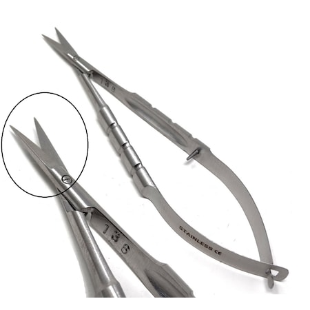 A2Z Scilab Castroviejo Micro Scissors 4.5" Straight, Round Handle A2Z-ZR542